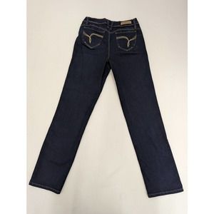 YMI WannaBetterButt Mid Rise Straight Leg Dark Wash Women's Jeans Size 9